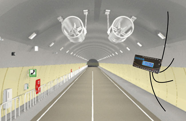 トンネル施工現場、コンクリート養生現場での温湿度測定